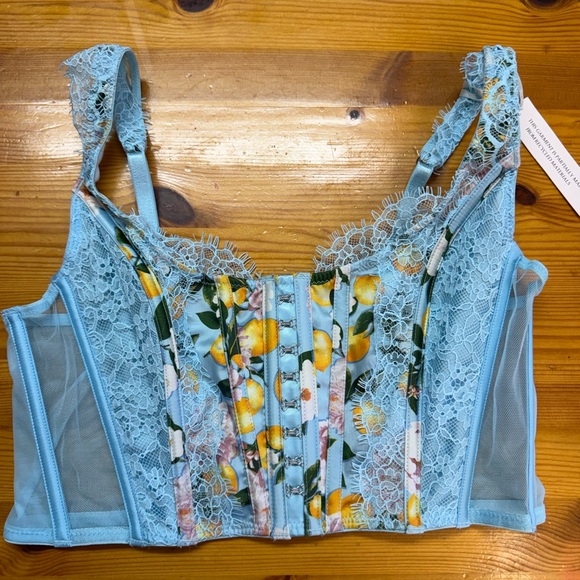Victoria's Secret Other - NWT Victoria's Secret Baby Blue Lemon Romantic Coquette Lace Bra Corset Top Med
